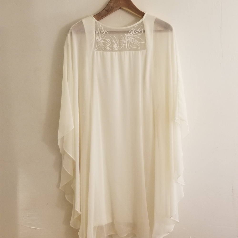 Halston Heritage drape dress in white